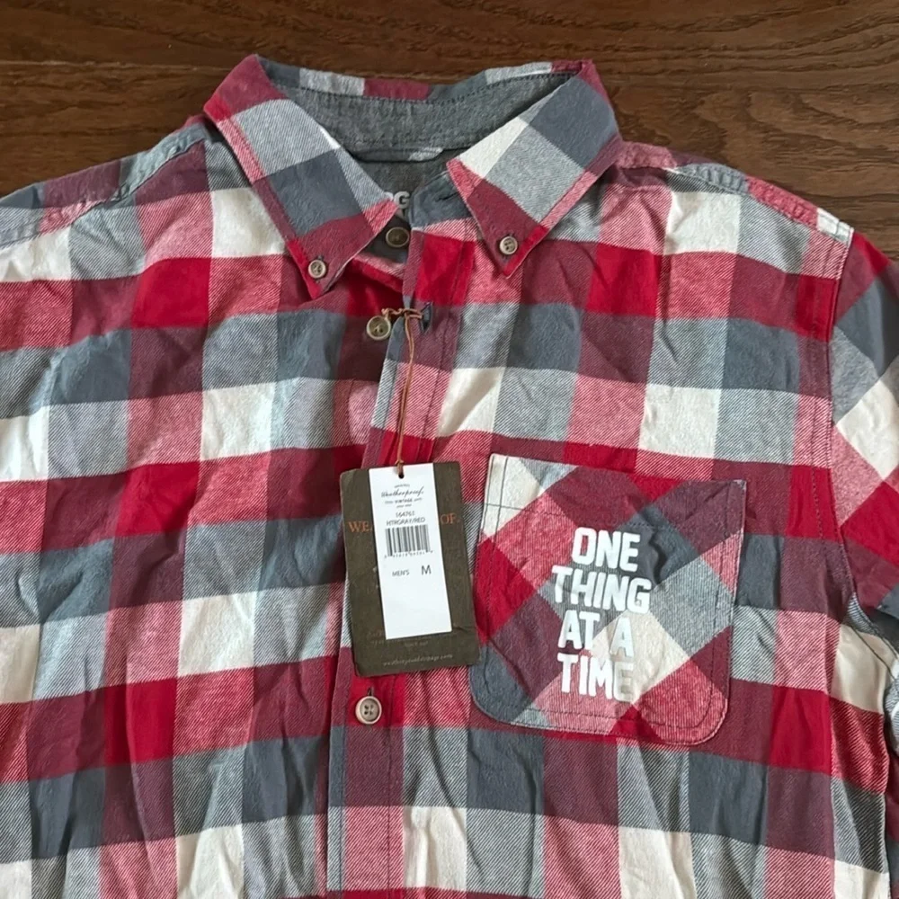 Morgan wallen one thing at a time tour Red Gray Plaid flannel Shirt Men's medium